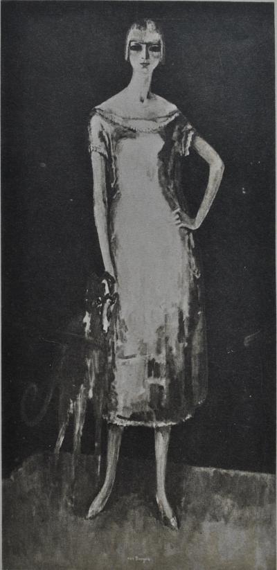 Kees VAN DONGEN : Jeune femme rêveuse en pose, Gravure signée 2