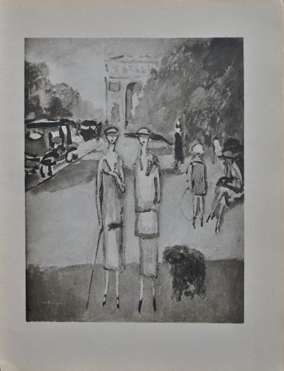 Kees VAN DONGEN : Promenade parisienne, Gravure signée 2