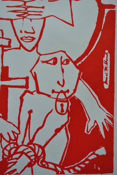Daniel MILHAUD : Chienlit parade, affiche Mai 68 originale 2