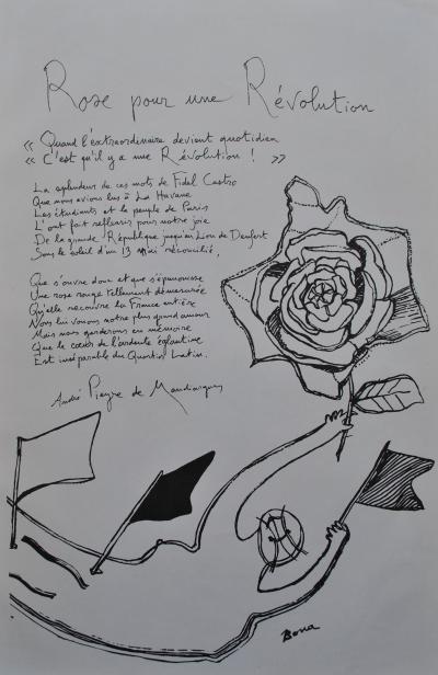 Bona de MANDIARGUES : Rose révolutionnaire, affiche Mai 68 originale
