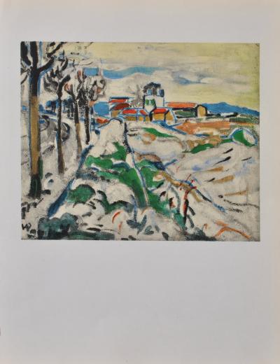 Maurice DE VLAMINCK : Les coteaux de Chatou, Lithographie signée