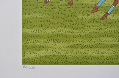 Vincent HADDELSEY : Le match de polo, Lithographie originale signée, 100ex 2
