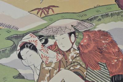 Suzuki HARUNOBU : La paysanne, Lithographie érotique japonaise 2