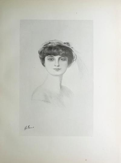Paul César HELLEU : La comtesse Anna de Noailles, Héliogravure signée 2