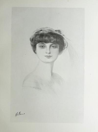 Paul César HELLEU : La comtesse Anna de Noailles, Héliogravure signée 2