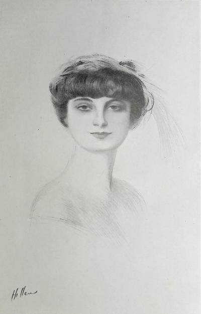 Paul César HELLEU : La comtesse Anna de Noailles, Héliogravure signée 2