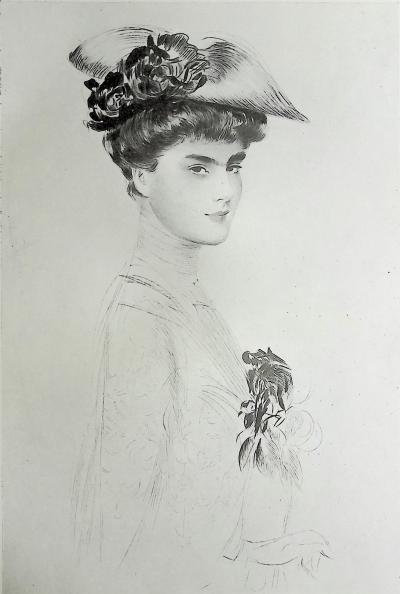 Paul César HELLEU : Le tricorne fleuri, Héliogravure 2