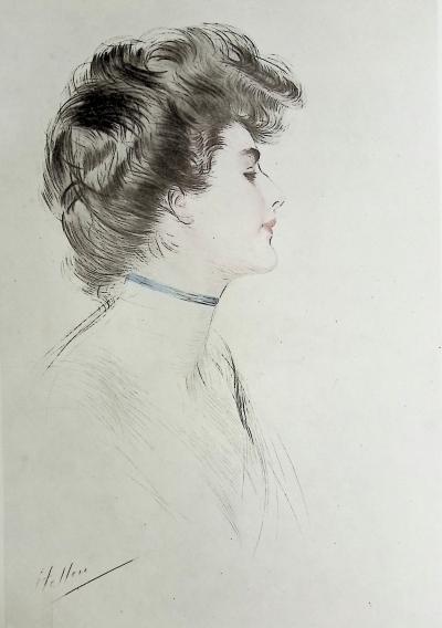 Paul César HELLEU : Le ruban de cou, Héliogravure signée 2