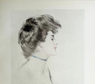Paul César HELLEU : Le ruban de cou, Héliogravure signée 2