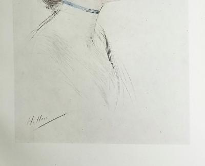 Paul César HELLEU : Le ruban de cou, Héliogravure signée 2