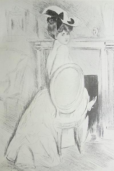 Paul César HELLEU : Le chapeau au noeud, Héliogravure 2
