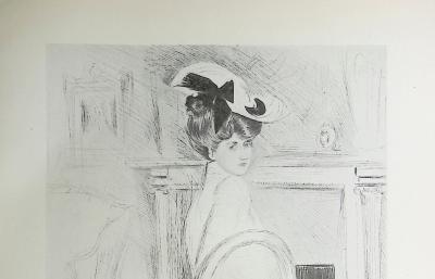 Paul César HELLEU : Le chapeau au noeud, Héliogravure 2