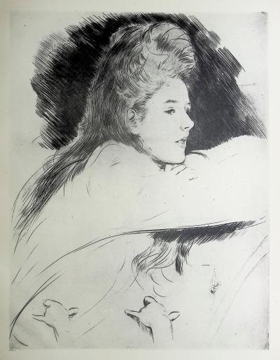 Paul César HELLEU : L'adolescente, Héliogravure signée 2