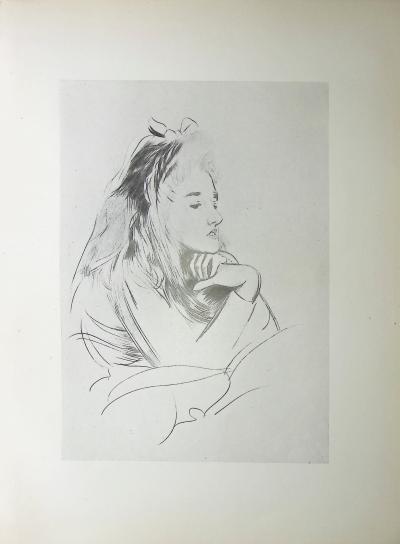 Paul César HELLEU : Jeune fille pensive, Héliogravure 2