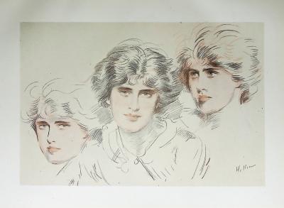 Paul César HELLEU : Les trois soeurs, Héliogravure signée 2
