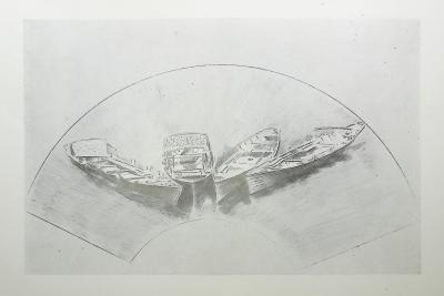 Paul César HELLEU : Les trois barques, Héliogravure 2