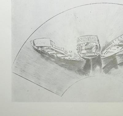 Paul César HELLEU : Les trois barques, Héliogravure 2