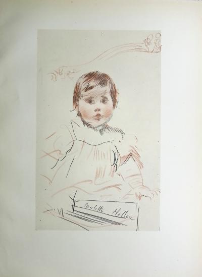 Paul César HELLEU : Le bébé sérieux, Héliogravure signée 2
