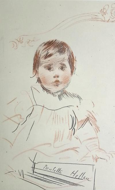 Paul César HELLEU : Le bébé sérieux, Héliogravure signée 2