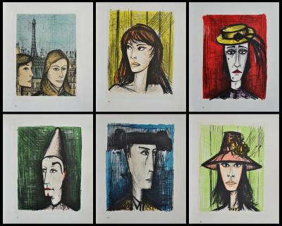 Bernard BUFFET : Visages, 7+1 Lithographies, 1967