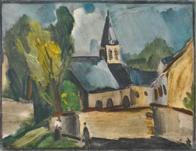Maurice DE VLAMINCK : L'église de Bougival, Lithographie signée 2