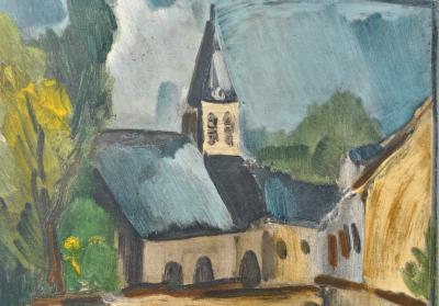 Maurice DE VLAMINCK : L'église de Bougival, Lithographie signée 2