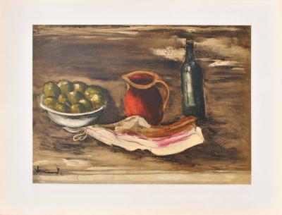 Maurice DE VLAMINCK : Nature morte au lard, Lithographie signée 2
