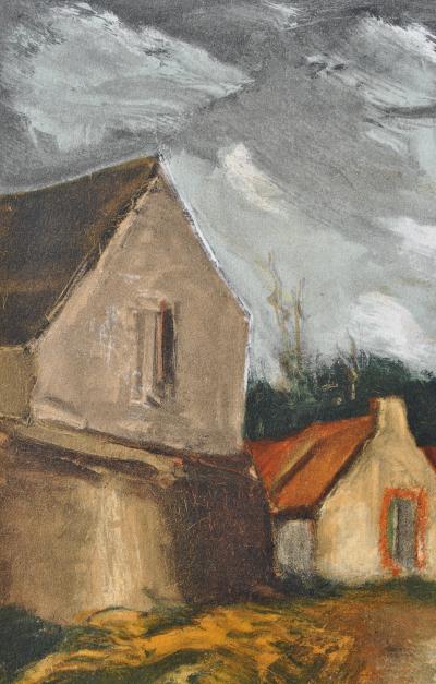 Maurice DE VLAMINCK : Village dans la Sarthe, Lithographie signée 2