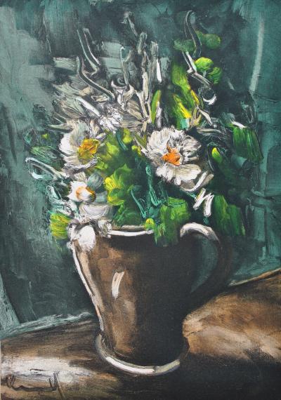 Maurice DE VLAMINCK : Fleurs au pot de grés, Lithographie signée 2