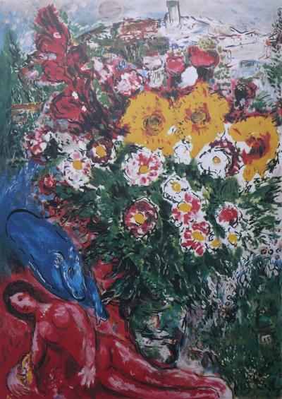 Marc CHAGALL : La femme et l’oiseau, Lithographie signée 2