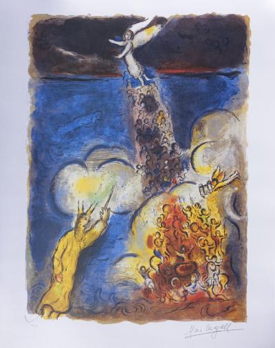 Marc CHAGALL : Moïse et la traversée de la mer rouge, Lithographie signée 2