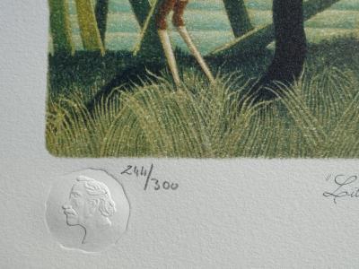 Henri ROUSSEAU (dit le douanier) : La Charmeuse de serpent, Lithographie originale signée, 1976 2