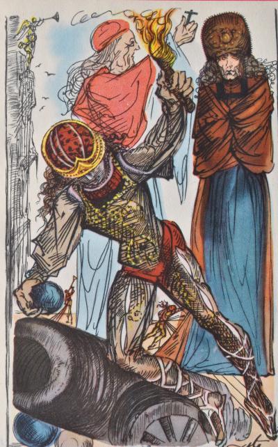 Salvador DALI : La croisade, Estampe signée, 1948 2