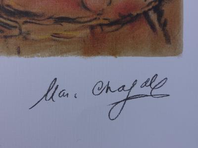 Marc CHAGALL : les mariés de la Tour Eiffel, Lithographie signée, 500ex 2