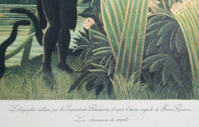 Henri ROUSSEAU (dit le douanier) (daprès) : La Charmeuse de serpent, Lithographie signée, 1976 2