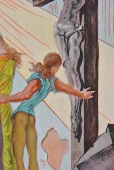 Salvador DALI : La bénédiction du Christ, Estampe signée, 1948 2