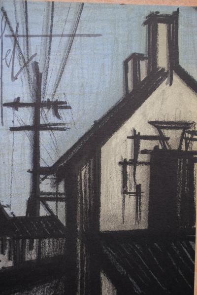 Bernard BUFFET : La route du village, Lithographie originale signée, 1967, Mourlot 2