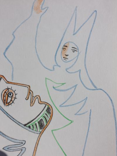 Jean COCTEAU : La bénédiction, Lithographie originale 2
