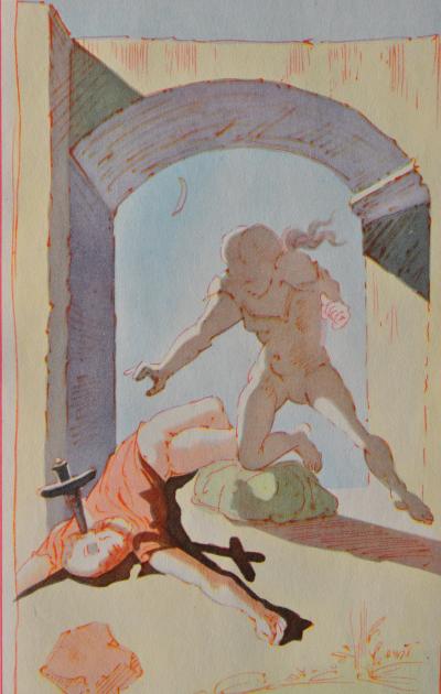 Salvador DALI : L’assassinat, Estampe signée, 1948 2
