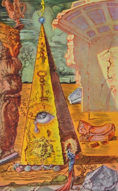 Salvador DALI : L’oeil de Dieu, Estampe signée, 1948 2