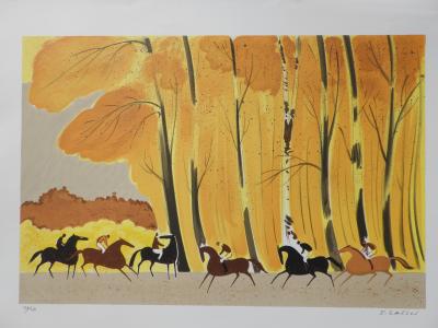 Serge LASSUS : Randonnée en automne, Lithographie originale signée 2