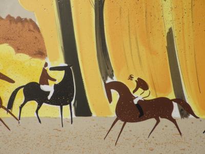 Serge LASSUS : Randonnée en automne, Lithographie originale signée 2