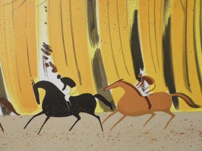 Serge LASSUS : Randonnée en automne, Lithographie originale signée 2