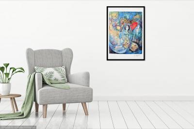 Marc CHAGALL : La mariée aux fleurs, Lithographie signée et numérotée 2