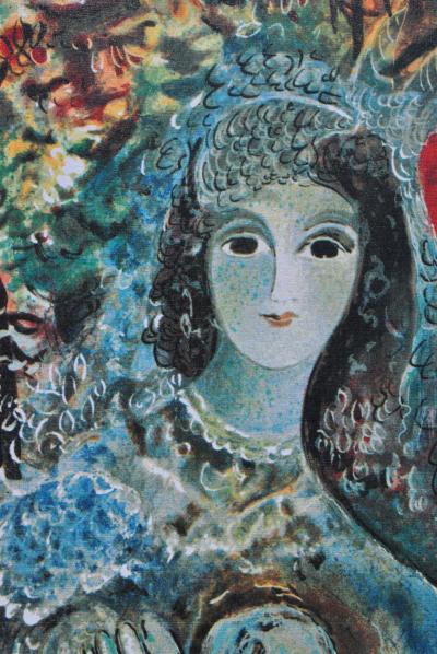 Marc CHAGALL : La mariée aux fleurs, Lithographie signée et numérotée 2