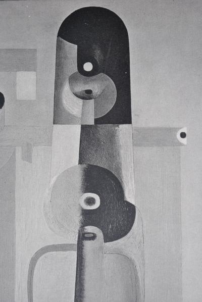LE CORBUSIER : Nature morte Bouteille et livre , héliogravure signée, 1938 2