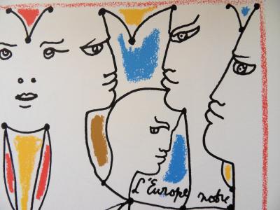 Jean COCTEAU : Europe - les désaccords, Lithographie signée 2
