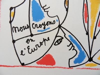 Jean COCTEAU : Europe - les désaccords, Lithographie signée 2