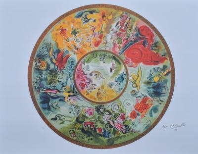 Marc CHAGALL : Plafond de l’opéra Garnier, Lithographie signée, 500ex