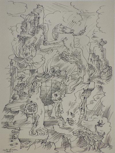 André MASSON : Métamorphoses, Gravure signée, 1951 2